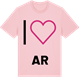 Pink Cotton t-shirt med Jag älskar Ar t-shirt stort tryck