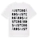 White t-shirt med Austergårds ordlek t-shirt
