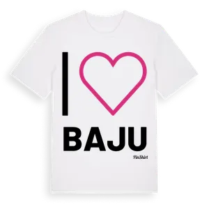 Jag älskar Baju t-shirt stort tryck – ekologisk bomull t-shirt från Pinshirt