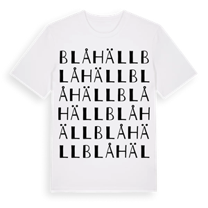 Blåhäll ordlek t-shirt – ekologisk bomull t-shirt från Pinshirt