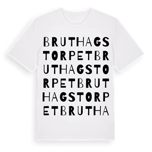 Bruthagstorpet ordlek t-shirt – ekologisk bomull t-shirt från Pinshirt