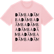 Pink Cotton t-shirt med Dämba ordlek t-shirt
