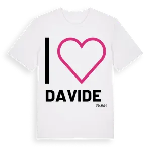 Jag älskar Davide t-shirt stort tryck – ekologisk bomull t-shirt från Pinshirt