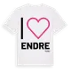 White t-shirt med Jag älskar Endre t-shirt stort tryck