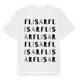 White t-shirt med Flisar ordlek t-shirt