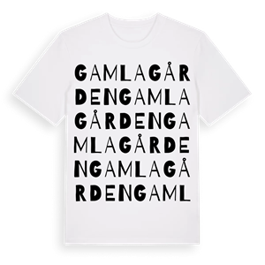 Gamla gården ordlek t-shirt – ekologisk bomull t-shirt från Pinshirt