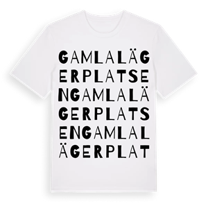 Gamla lägerplatsen ordlek t-shirt – ekologisk bomull t-shirt från Pinshirt