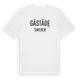 White t-shirt med Gästäde i Sverige t-shirt
