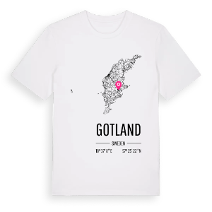 Gotland karta t-shirt – ekologisk bomull t-shirt från Pinshirt