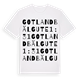 White t-shirt med GOTLAND BÄL GUTE 1:31 ordlek t-shirt