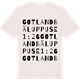 Vintage White t-shirt med GOTLAND BÄL UPPUSE 1:26 ordlek t-shirt