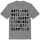 Mid Heather Gray t-shirt med GOTLAND BOGE LAXARE 1:55 ordlek t-shirt