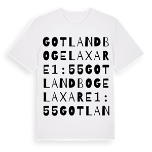 GOTLAND BOGE LAXARE 1:55 ordlek t-shirt – ekologisk bomull t-shirt från Pinshirt