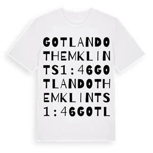 GOTLAND OTHEM KLINTS 1:46 ordlek t-shirt – ekologisk bomull t-shirt från Pinshirt