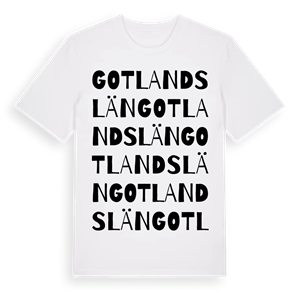 Gotlands län ordlek t-shirt – ekologisk bomull t-shirt från Pinshirt