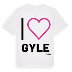 Jag älskar Gyle t-shirt stort tryck – ekologisk bomull t-shirt från Pinshirt