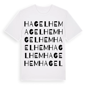 Hagelhem ordlek t-shirt – ekologisk bomull t-shirt från Pinshirt