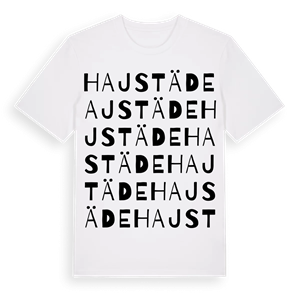 Hajstäde ordlek t-shirt – ekologisk bomull t-shirt från Pinshirt