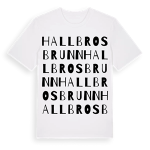 Hallbrosbrunn ordlek t-shirt – ekologisk bomull t-shirt från Pinshirt