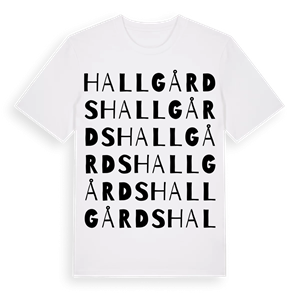 Hallgårds ordlek t-shirt – ekologisk bomull t-shirt från Pinshirt