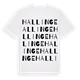 White t-shirt med Hallinge ordlek t-shirt