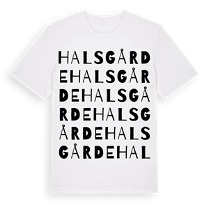 Halsgårde ordlek t-shirt – ekologisk bomull t-shirt från Pinshirt