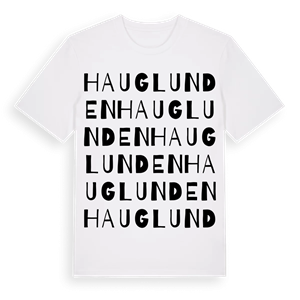 Hauglunden ordlek t-shirt – ekologisk bomull t-shirt från Pinshirt