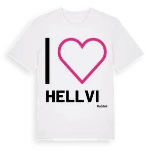 Jag älskar Hellvi t-shirt stort tryck – ekologisk bomull t-shirt från Pinshirt