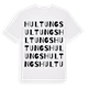 White t-shirt med Hultungs ordlek t-shirt