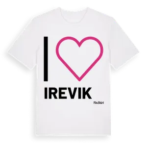 Jag älskar Irevik t-shirt stort tryck – ekologisk bomull t-shirt från Pinshirt