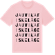 Pink Cotton t-shirt med Jauvika fiskeläge ordlek t-shirt