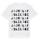 White t-shirt med Jauvika fiskeläge ordlek t-shirt