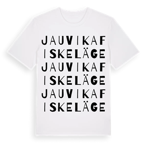 Jauvika fiskeläge ordlek t-shirt – ekologisk bomull t-shirt från Pinshirt