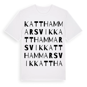 Katthammarsvik ordlek t-shirt – ekologisk bomull t-shirt från Pinshirt