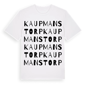 Kaupmanstorp ordlek t-shirt – ekologisk bomull t-shirt från Pinshirt