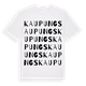 White t-shirt med Kaupungs ordlek t-shirt