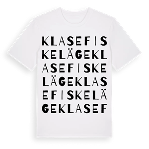 Klase fiskeläge ordlek t-shirt – ekologisk bomull t-shirt från Pinshirt