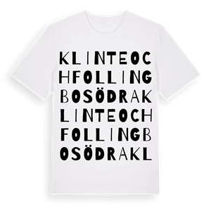 Klinte och Follingbo södra ordlek t-shirt – ekologisk bomull t-shirt från Pinshirt