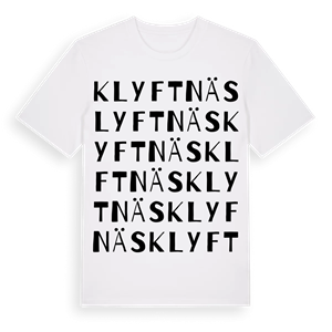 Klyftnäs ordlek t-shirt – ekologisk bomull t-shirt från Pinshirt