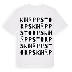 Knäppstorps ordlek t-shirt – ekologisk bomull t-shirt från Pinshirt