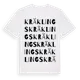 White t-shirt med Kräklings ordlek t-shirt