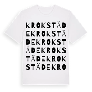 Krokstäde ordlek t-shirt – ekologisk bomull t-shirt från Pinshirt