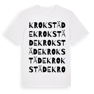 Krokstäde ordlek t-shirt – ekologisk bomull t-shirt från Pinshirt