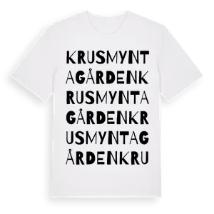Krusmyntagården ordlek t-shirt – ekologisk bomull t-shirt från Pinshirt
