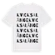 White t-shirt med Kvicksalänge ordlek t-shirt