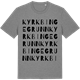 Mid Heather Gray t-shirt med Kyrkbingegrunn ordlek t-shirt