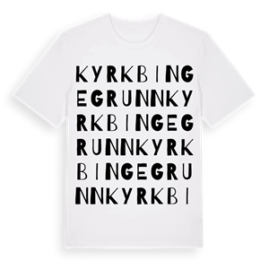 Kyrkbingegrunn ordlek t-shirt – ekologisk bomull t-shirt från Pinshirt