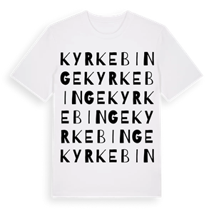 Kyrkebinge ordlek t-shirt – ekologisk bomull t-shirt från Pinshirt
