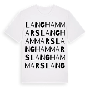 Langhammars ordlek t-shirt – ekologisk bomull t-shirt från Pinshirt