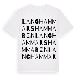 Langhammarshammaren ordlek t-shirt – ekologisk bomull t-shirt från Pinshirt